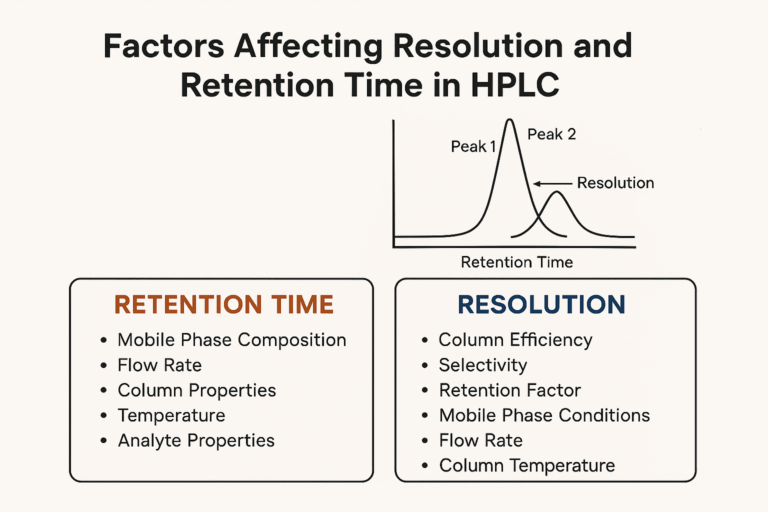 What factors affect the resolution and retention time in HPLC ...